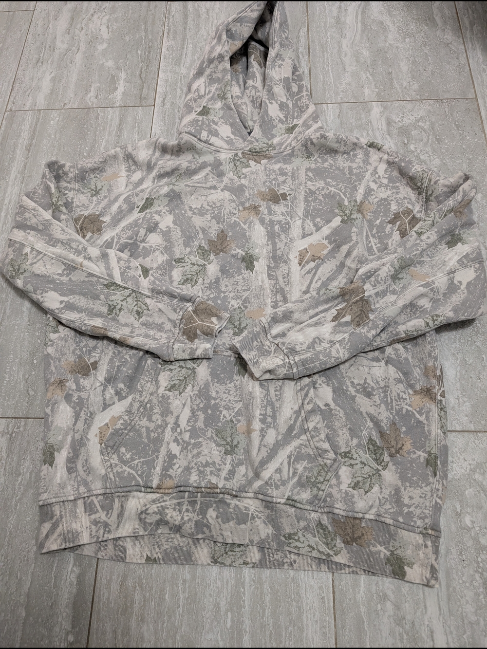 Abercrombie & Fitch Oversized Hoodie in Gray and Olive Camo